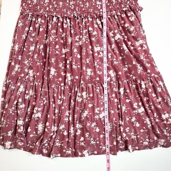 NWOT Arula Smocked Floral Ruffle Flutter Sleeve Babydoll Mini Dress Size B 2X - Picture 10 of 12